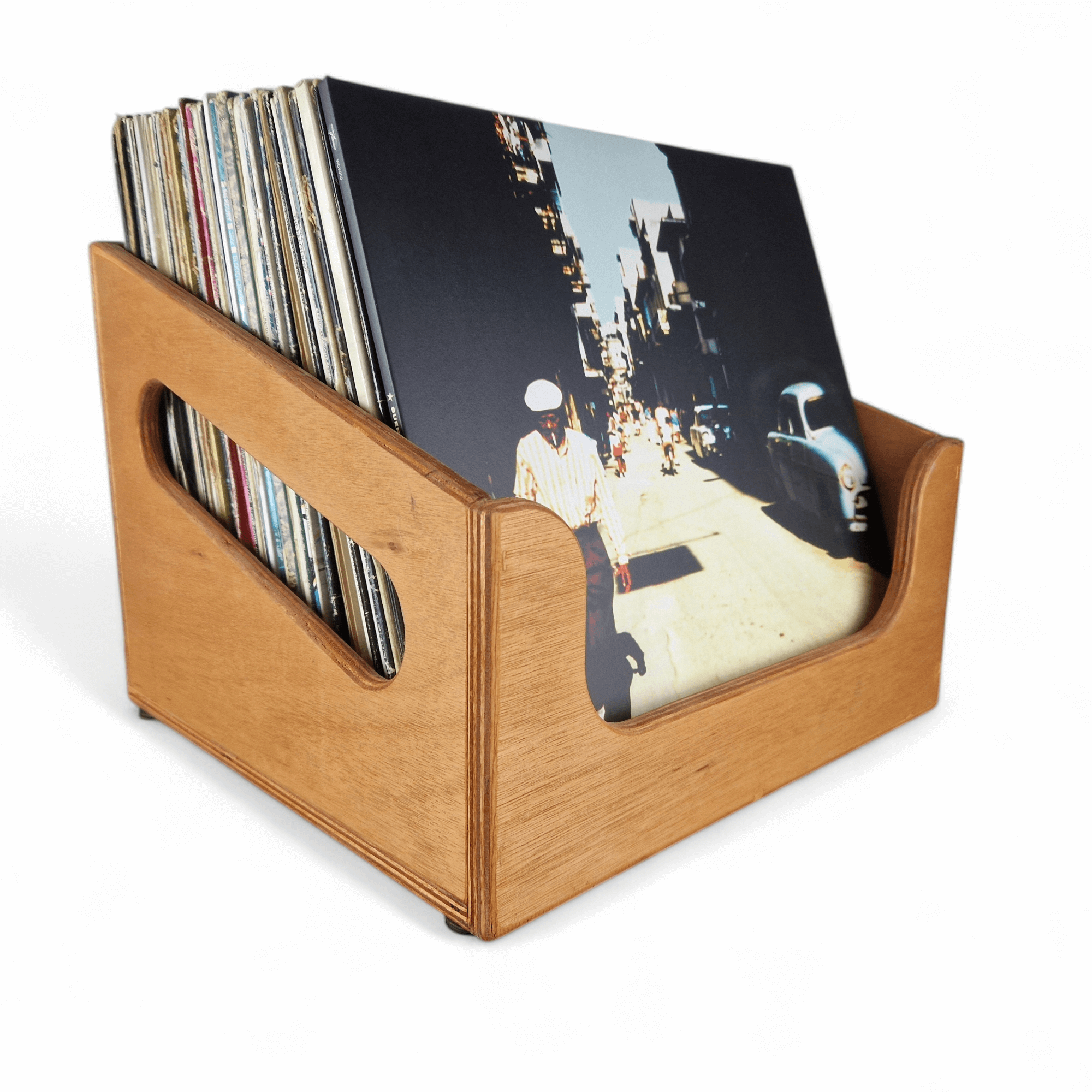 Vinyl platen bak van hout – handgemaakt door Auditoon