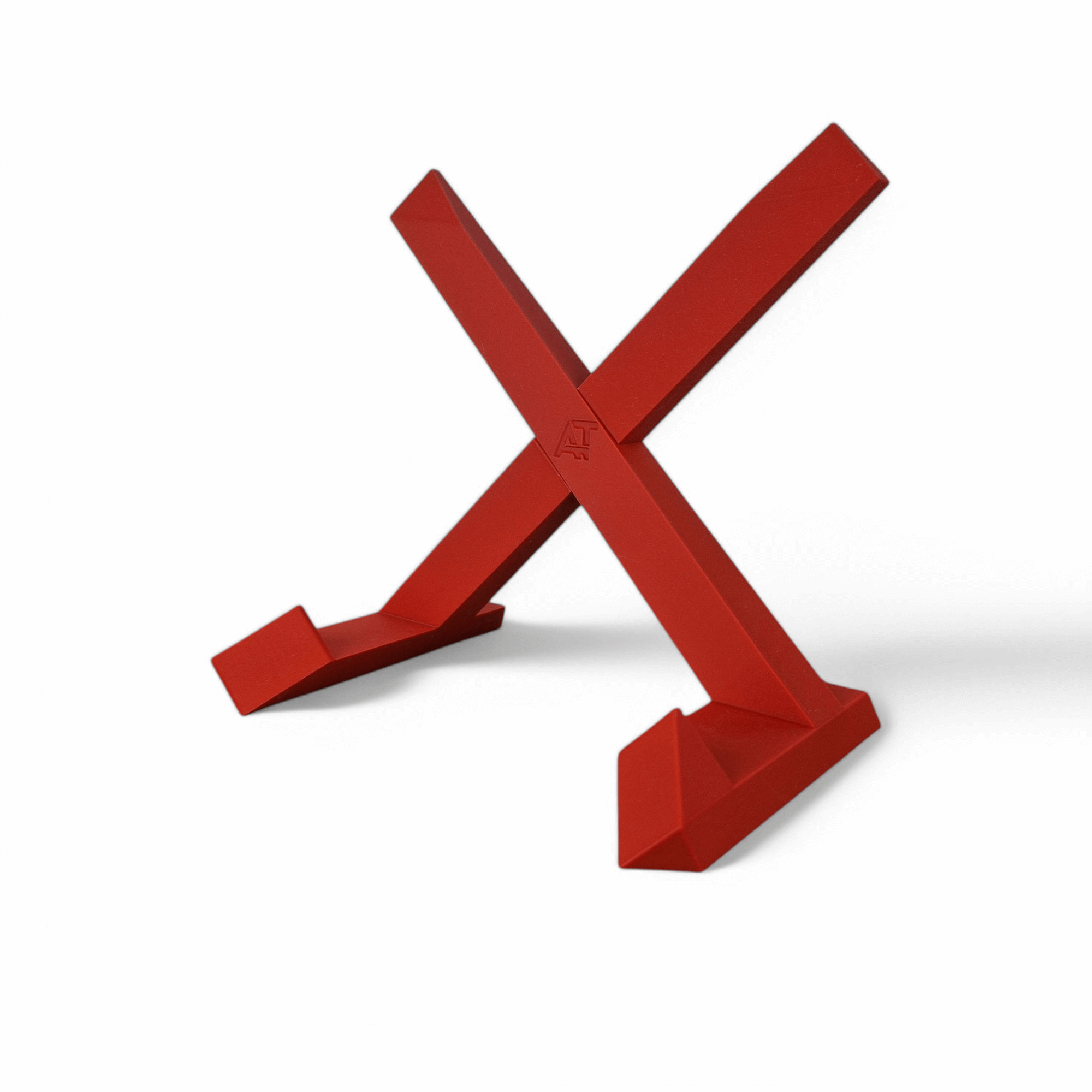 platenstandaard-rood-vooraknt Platenstandaard kruis, vinyl houder gekleurd - Afbeelding 3